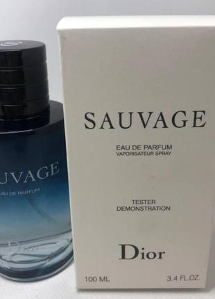 Christian dior sauvage 100ml парфумована вода чоловічі парфуми edp крістіан діор саваж парфум аромат тестер1 фото