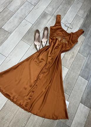Атласна довга сукня,мереживо ,великий розмір,батал(032)1 фото