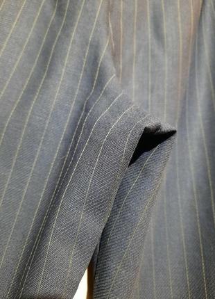 Шерстяные стильные укороченные брюки в полоску базовые брюки3 фото