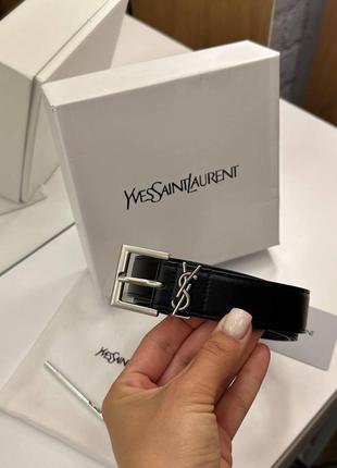 Женский ремень ysl черный серебро