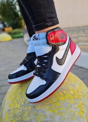 Nike air jordan 1 retro black toe3 фото