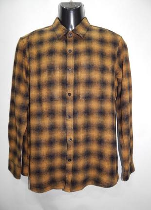 Мужская теплая рубашка с длинным рукавом pull&bear р.52 038rtx (только в указанном размере, 1 шт)