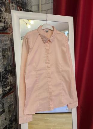 Очень красивая розовая школьная рубашка для девочки, piazza italia, 158-164см