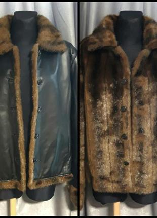 Куртка шубка 2в1 автоледи натуральная кожа искусственный мех1 фото