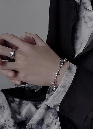 Браслет на руку унисекс браслетик крестик звездочка кристалл 3