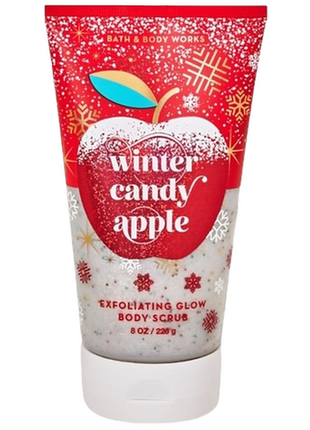 Скраб для тела с шиммером bath & body works winter candy apple glow body scrub