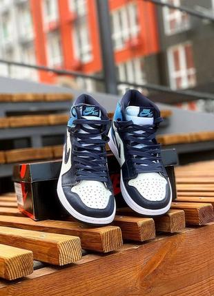 Кросівки nike air jordan 1  obsidian5 фото