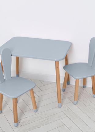 Детский столик с двумя стульчиками 04-027gray+1 серый1 фото