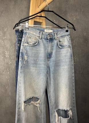 Широкие джинсы с дырками pull &amp; bear2 фото