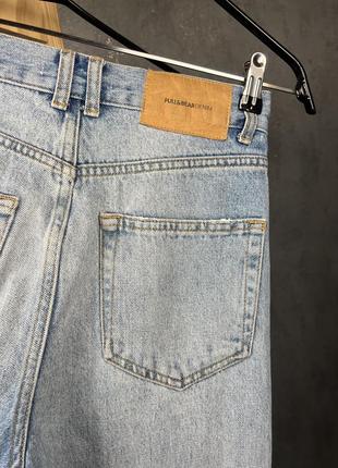 Широкие джинсы с дырками pull &amp; bear3 фото