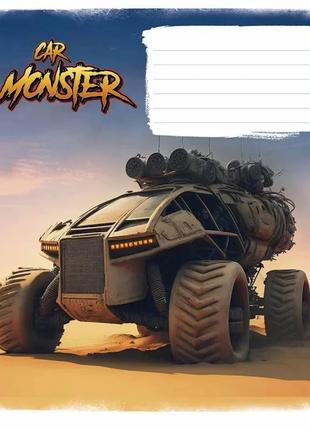 Зошит учнівський "monster cars" 012-3243l-3 в лінійку, 12 аркушів