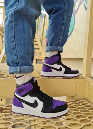 Кросівки nike air jordan 1 retro purple court