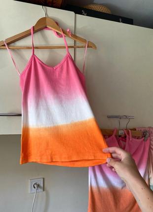 Топ новый, стильный топ тай дай, топ розовый