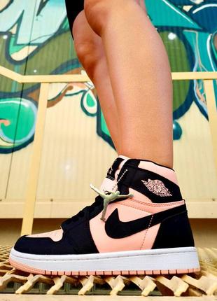 Кроссовки nike air jordan 1 retro high pink black