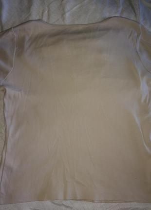 Бежева футболка v-виріз з вишитим оздобленням m/l2 фото