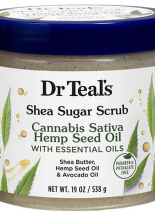 Цукровий скраб dr. teal’s cannabis sativa hemp seed oil shea sugar scrub