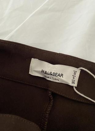 Юбка коричневая юбка мини короткая pull &amp; bear облегающая2 фото