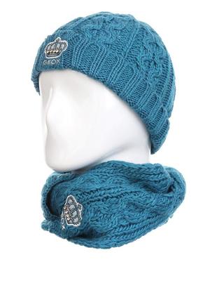 Комплект шапка, шарф geox на 7-8 л1 фото