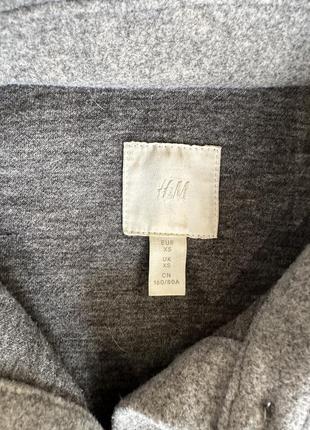 Теплий овершот пальто-сорочка від бренду h&m,  демісезонна куртка, щільна сорочка на ґудзиках4 фото