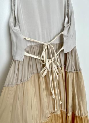 Нереальное платье zara из разных тканей разных цветов оригинал шелк вискоза3 фото