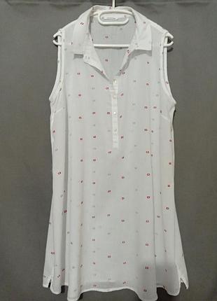 Легкая хлопковая удлиненная рубашка-туника.