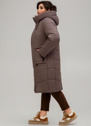 Пальто стёганое, плащ зимний, пуховик с капюшоном (распродажа)3 фото
