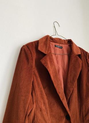 Вельветовый однобортный пиджак блейзер shein4 фото