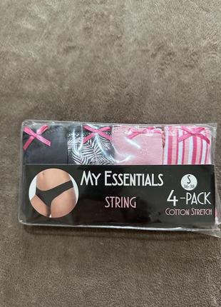 Трусики стринги my essentials💕🖤💗1 фото