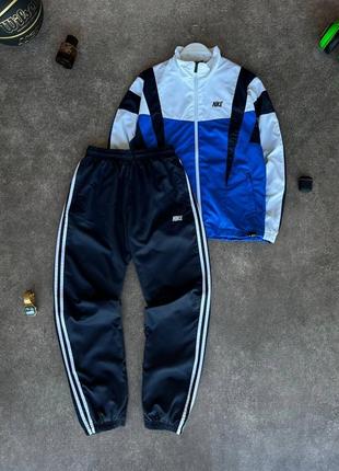 Осенний синий спортивный костюм комплект nike вынтаж осенний винтажный костюм nike найк