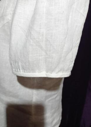 Блуза льняная на короткий рукав белого цвета бренд waldt5 фото