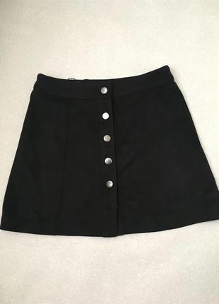 Стильная ,черная,юбка  трапеция zara2 фото