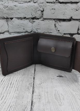 Шкіряний гаманець. чоловічий гаманець, коричневий гаманець. шкіряний коричневий гаманець. шкіряний гаманець ручної роботи.4 фото