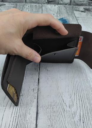 Шкіряний гаманець. чоловічий гаманець, коричневий гаманець. шкіряний коричневий гаманець. шкіряний гаманець ручної роботи.3 фото