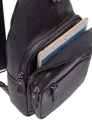 Мужской кожаный компактный стильный рюкзак мессенджер слинг сумка одна лямка шлейка6 фото