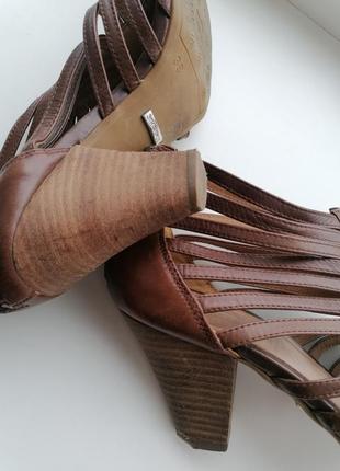 🌹коричневі босоніжки з ремішками шкіряні 🌹шкіряні зручні туфлі в грецькому стилі6 фото