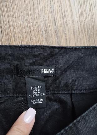 Стильные льняные широкие палаццо брюки h&amp;m + рубашка3 фото