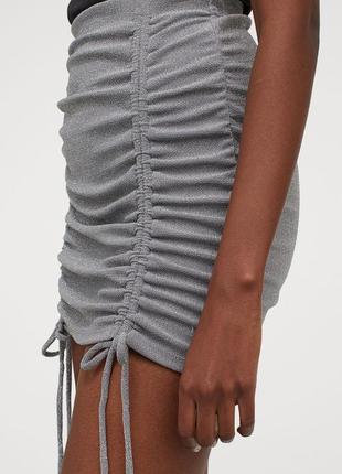 Присборенная мини юбка с завязками от h&amp;m юбка с драпировкой3 фото