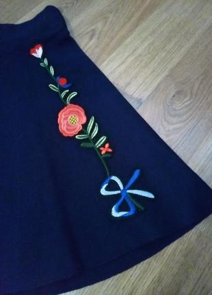 Новый украинка комплект/костюм свитер свитшот + юбка синий вышивка турция9 фото