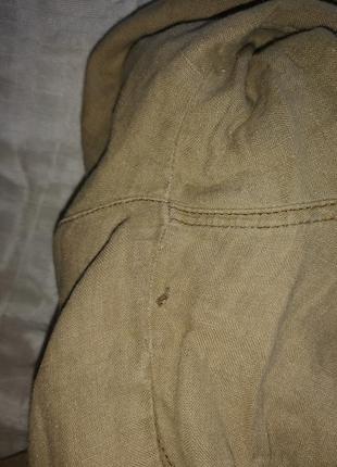 Бежевые широкие брюки лен next14/40 l/xl7 фото