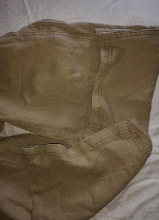 Бежевые широкие брюки лен next14/40 l/xl6 фото