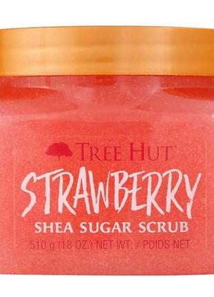 Цукровий скраб для тіла tree hut strawberry shea sugar scrub