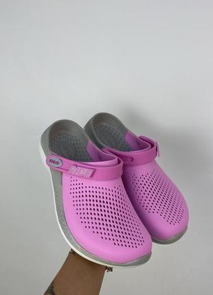 Женские кроксы сабо срабо crocs literide 360 clog taffy pink2 фото