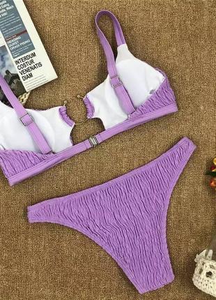 Купальник жатка фиолетовый раздельный модный 20235 фото