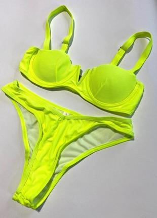 Купальники в неонових кольорах кольори жовтий, жовтий