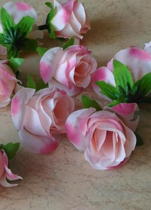 Головка троянди рожева 3,5 см1 фото