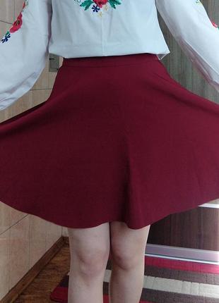 Бордовая юбка2 фото