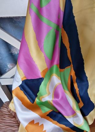 Итальянский шелковый платок 86 на 86 см италия9 фото