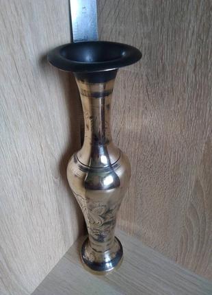 Винтажная  латунная индийская ваза ручной работы индийских мастеров.8 фото
