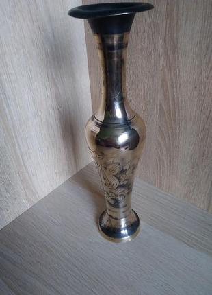 Винтажная  латунная индийская ваза ручной работы индийских мастеров.7 фото