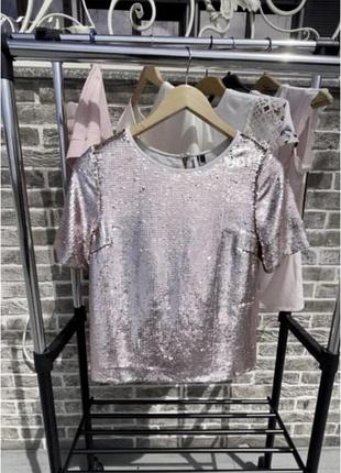 H&m футболка в паетках